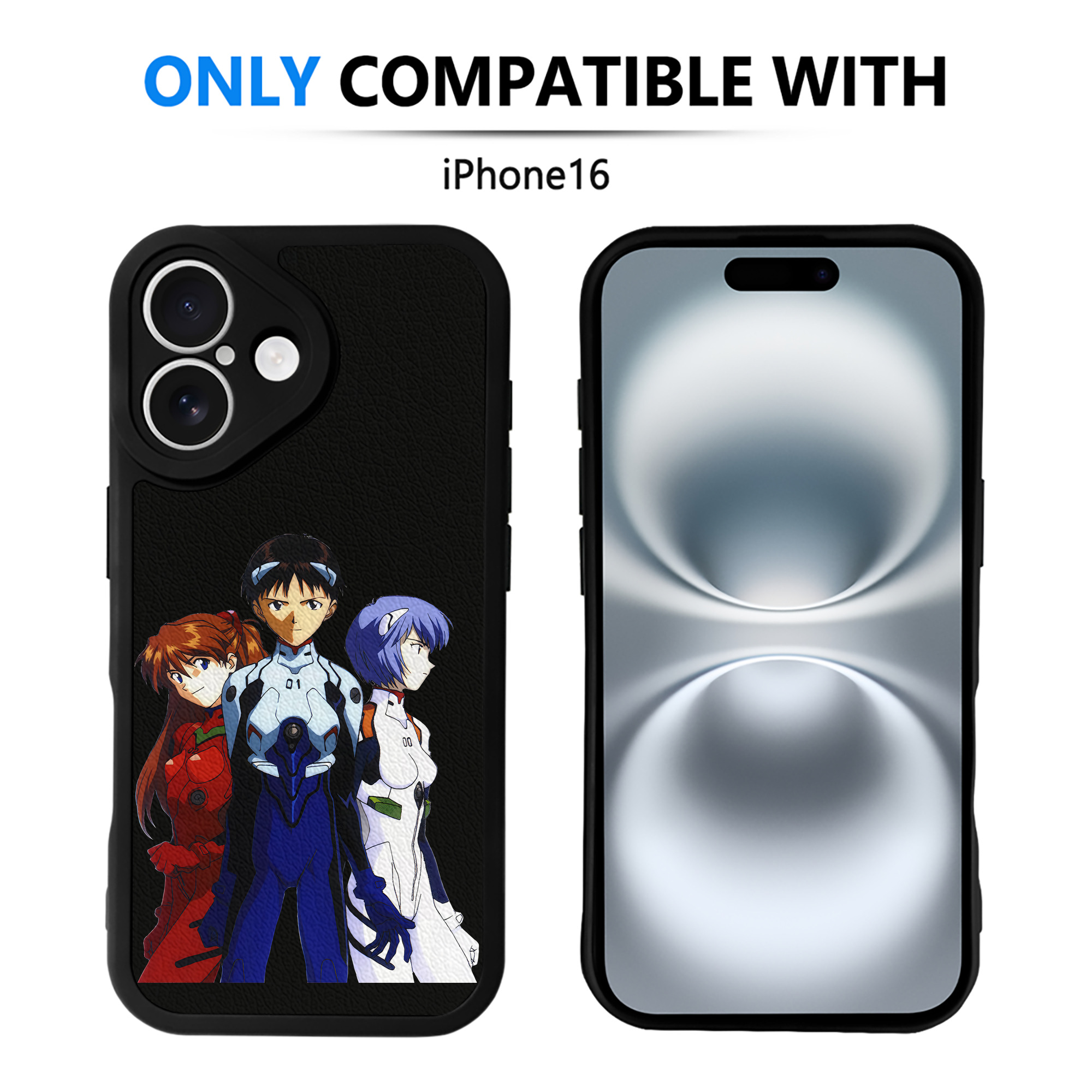 （画像用） EVA 新世紀エヴァンゲリオン 【iPhone 16シリーズ対応】シリコンスマホケース（レザー調） 材質：シリコン